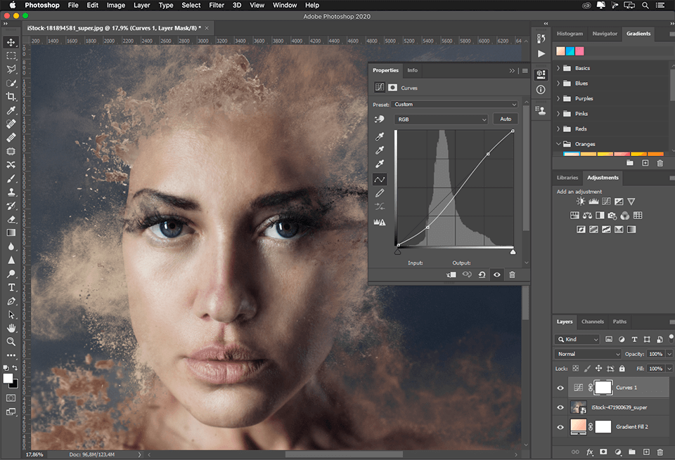 محیط نرم افزار photoshop